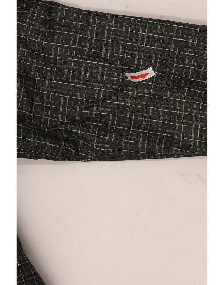 Zara Herren-Bomberjacke mit Kapuze, UK 38, mittelgrün, kariert, Polyester