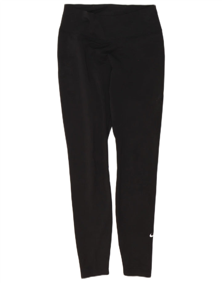 Nike Damen Leggings UK 12 Medium Schwarz Polyester