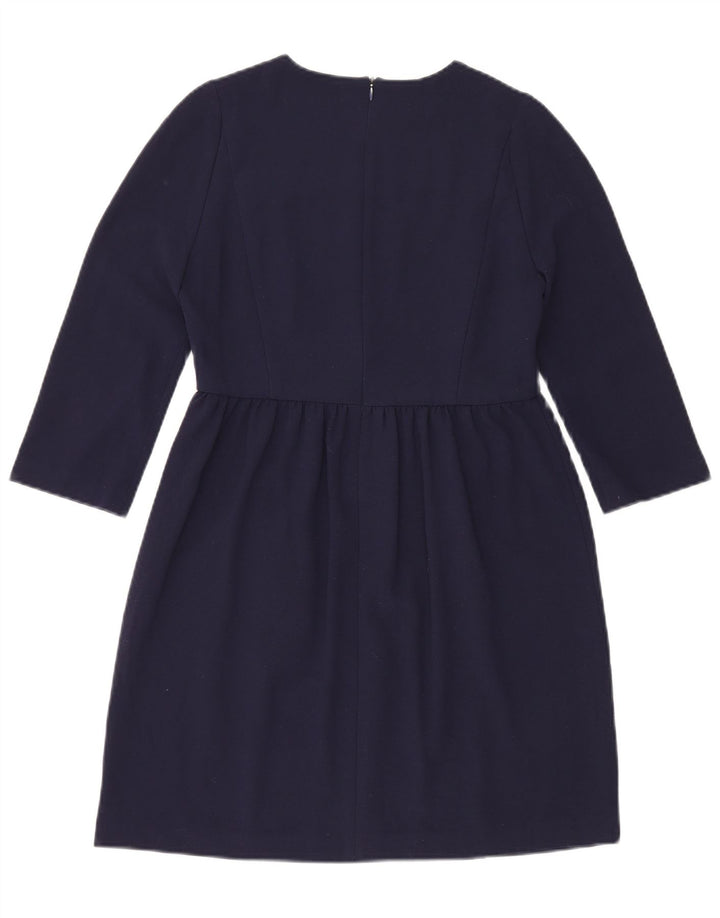 Zara Damen Basic-Kleid mit 3/4-Ärmeln, Größe M, Marineblau
