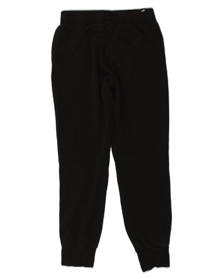PUMA Womens Tracksuit Trousers Joggers UK 10 Small  Black Cotton | Vintage Puma | Thrift | Second-Hand Puma | Used Clothing | Messina Hembry 