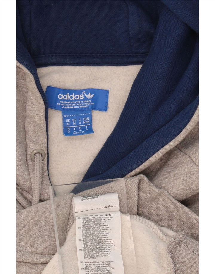 ADIDAS Mens Graphic Hoodie Jumper Medium Grey Vintage Adidas and Second-Hand Adidas from Messina Hembry 