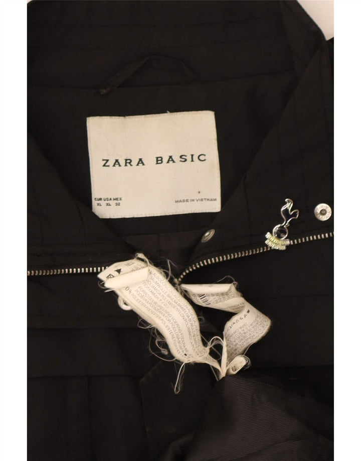 Zara Damen Militärjacke UK 18 XL Schwarz Baumwolle