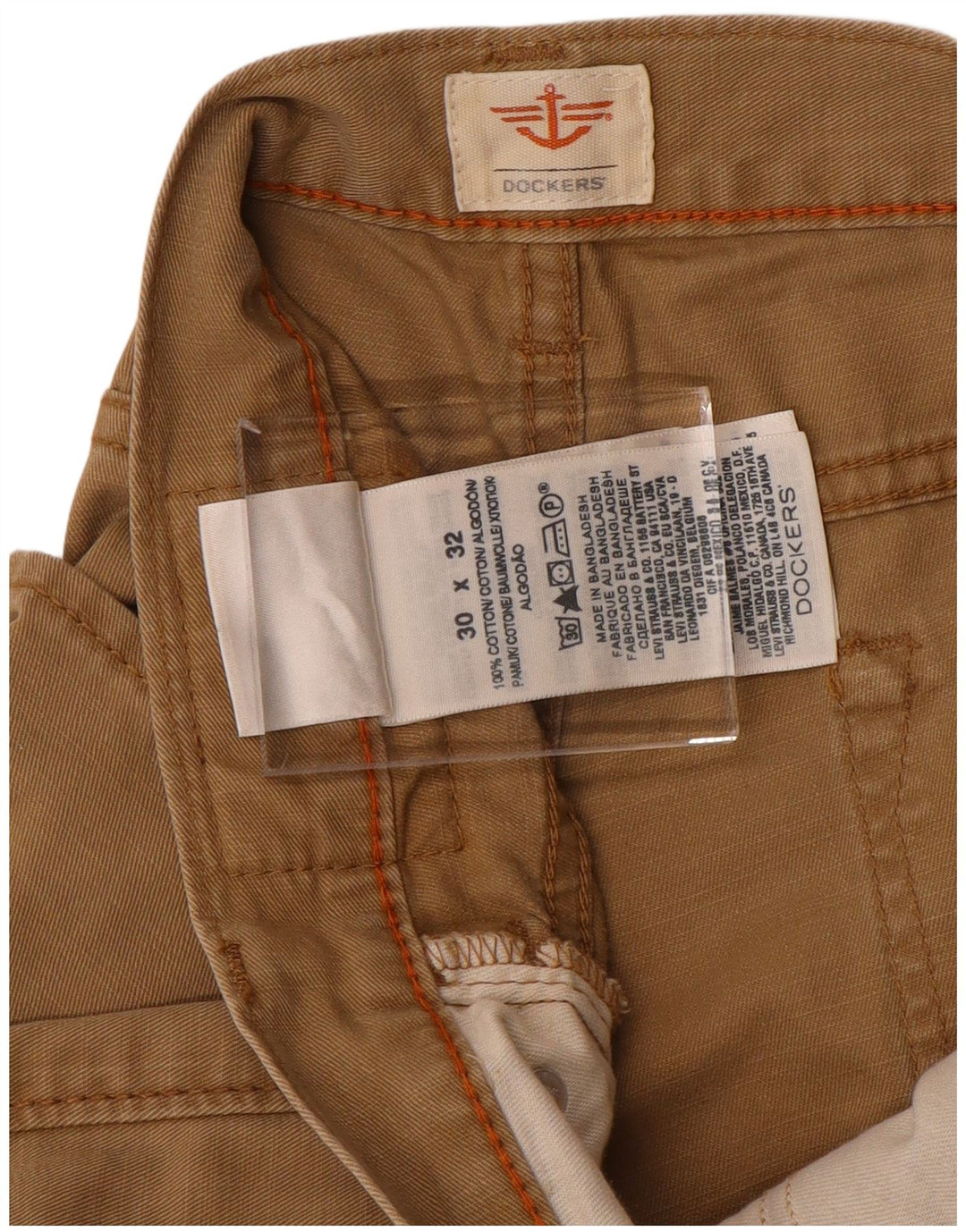 DOCKERS Gerade Freizeithose für Herren, W30, L27, Beige, Baumwolle
