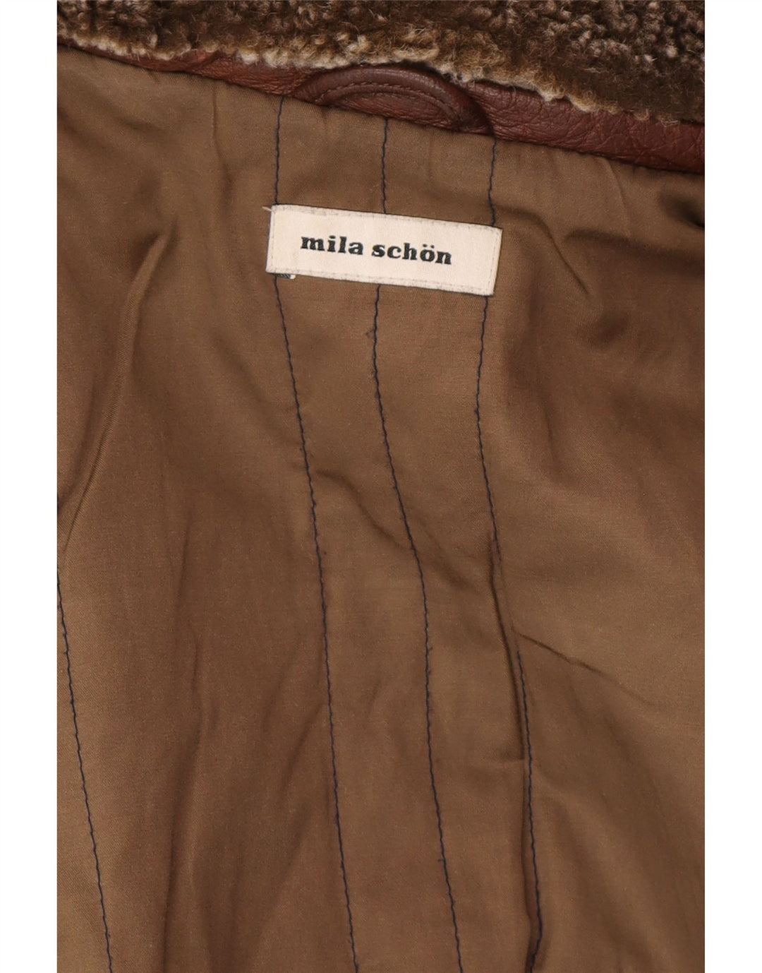 MILA SCHON Herren Lederjacke IT 48 Mittelbraunes Leder