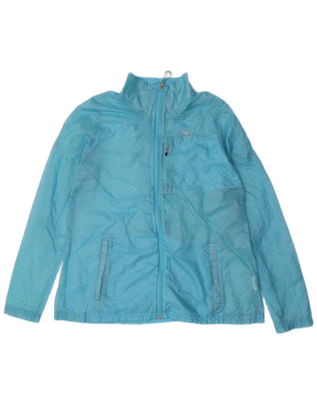 PUMA Damen Regenjacke UK 12 Mittelblaues Nylon