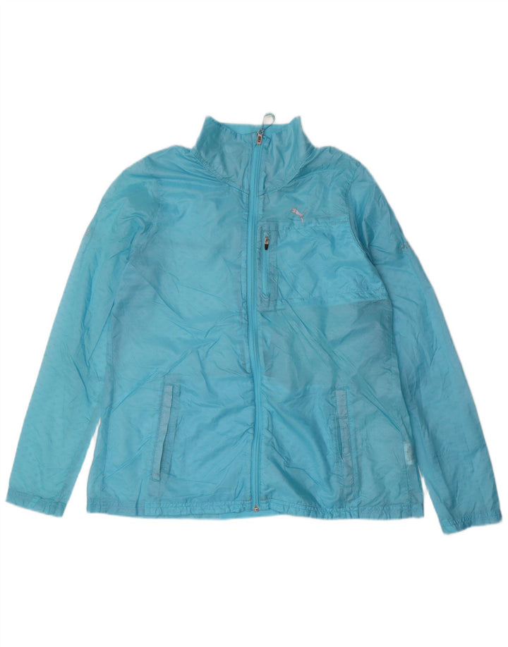 PUMA Damen Regenjacke UK 12 Mittelblaues Nylon