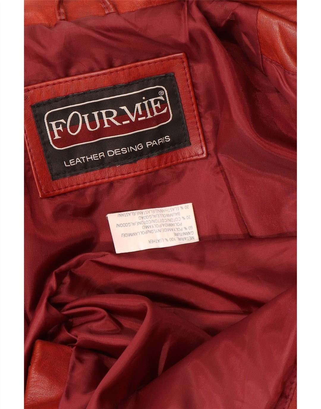 VINTAGE Damen 3-Knopf-Lederblazerjacke UK 14 Mittelrotes Leder