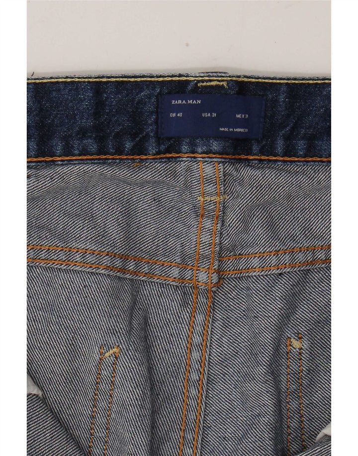 Zara Herren Straight Jeans EU 40 Mittel W31 L30 Blau