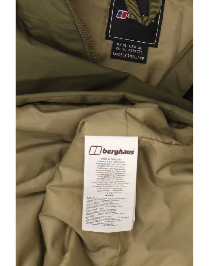 Berghaus Herren-Regenjacke mit Kapuze, UK 42, XL, Khaki, Polyamid
