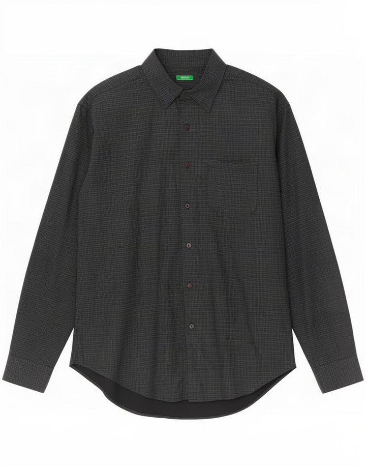 Benetton Herrenhemd XL Marineblau Gingham