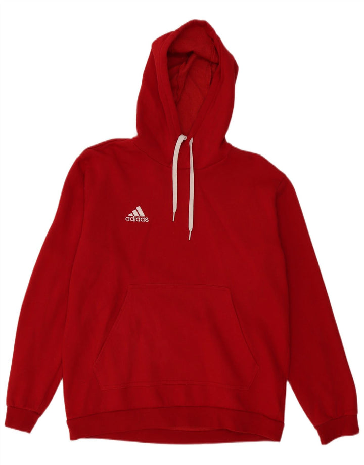 Adidas Herren Kapuzenpullover, groß, aus roter Baumwolle