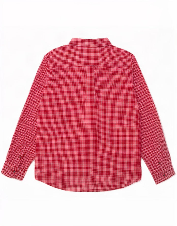 Chaps Herrenhemd XL, rot kariert, Baumwolle