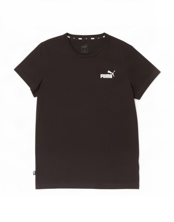 Puma Damen T-Shirt Top UK 12 Medium Schwarz Baumwolle
