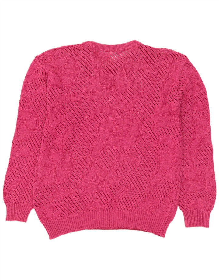 Almira Damen-Pullover mit Rundhalsausschnitt, übergroß, IT 40, Größe S, rosa, Baumwolle