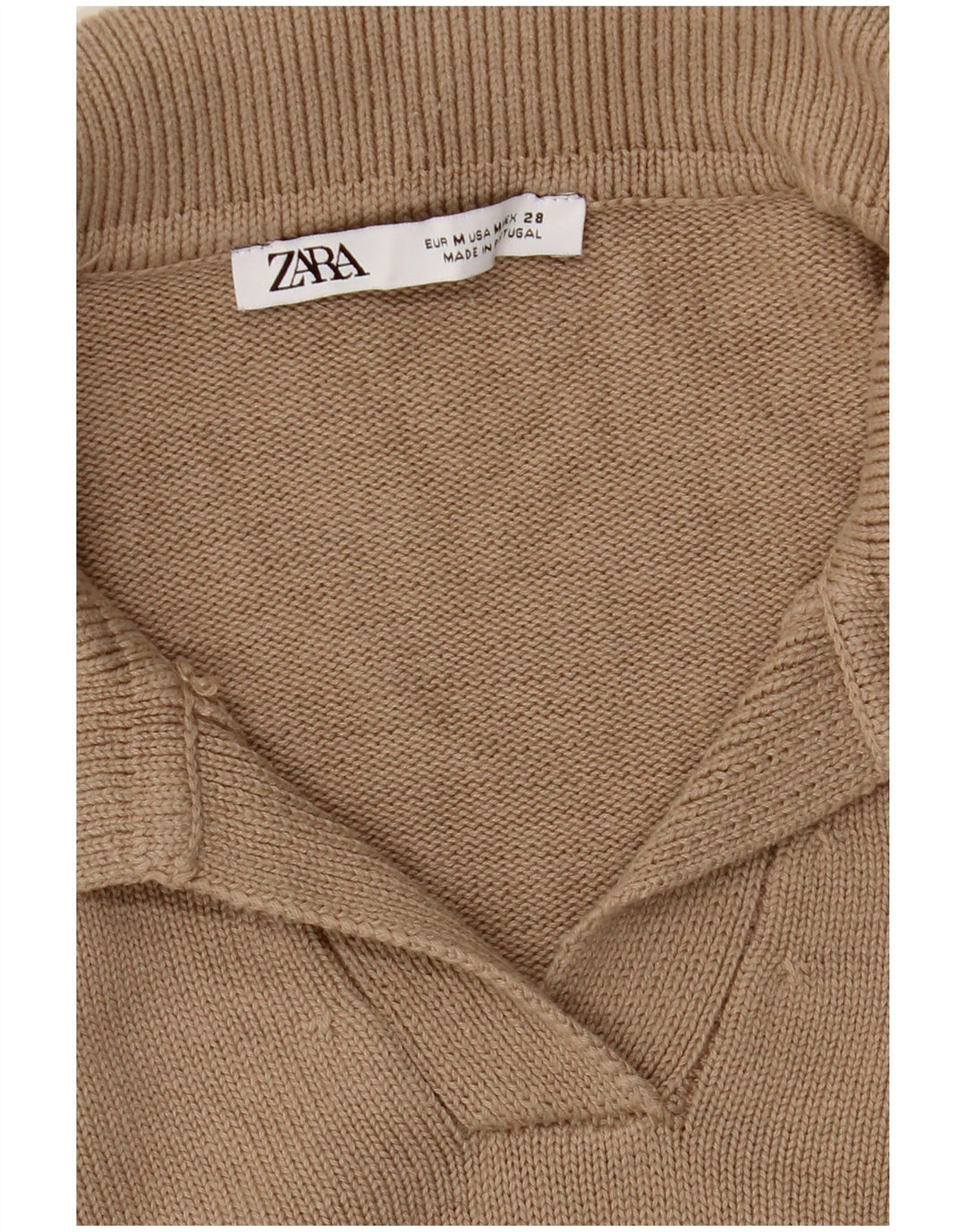 Zara Damen-Pullover mit Rollkragen, UK 14, Mittelbeige