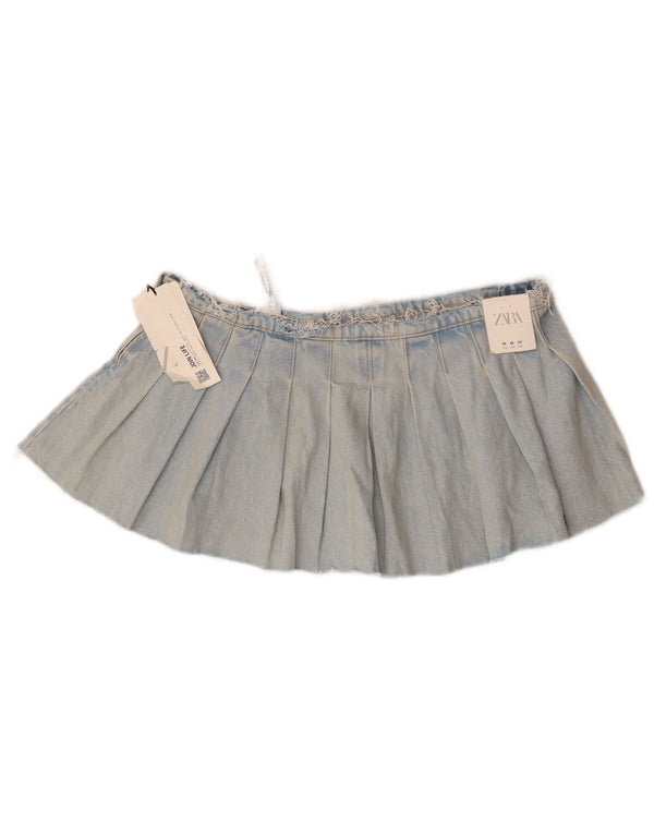 Zara Damen Mini-Jeansrock Medium W28 Blaue Baumwolle