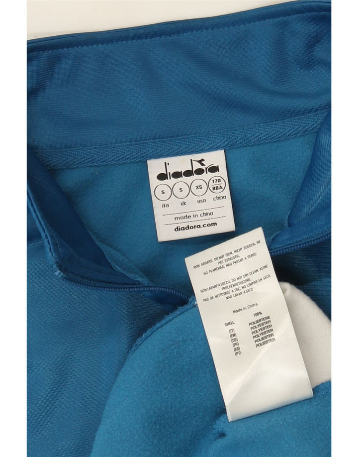 Diadora Herren-Trainingsanzug-Oberteil, Jacke, klein, blaues Farbblock-Polyester