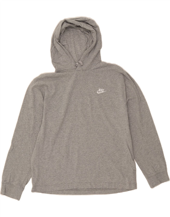 NIKE Womens Hoodie Jumper UK 14 Medium Grey Cotton Vintage Nike and Second-Hand Nike from Messina Hembry 