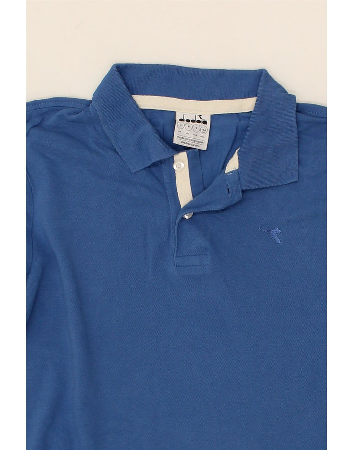 DIADORA Mens Polo Shirt Medium Blue Cotton Vintage Diadora and Second-Hand Diadora from Messina Hembry 