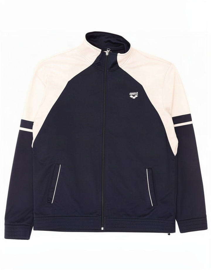 Arena Herren-Trainingsanzug-Oberjacke, mittleres Marineblau, Farbblock