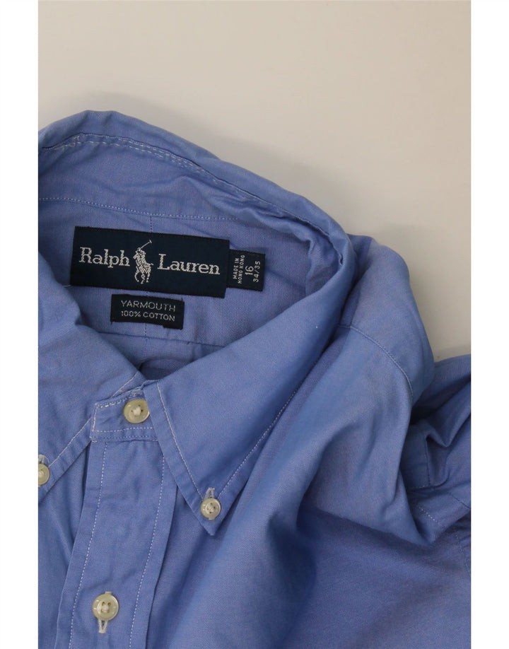 Ralph Lauren Herrenhemd Größe 16 Große blaue Baumwolle