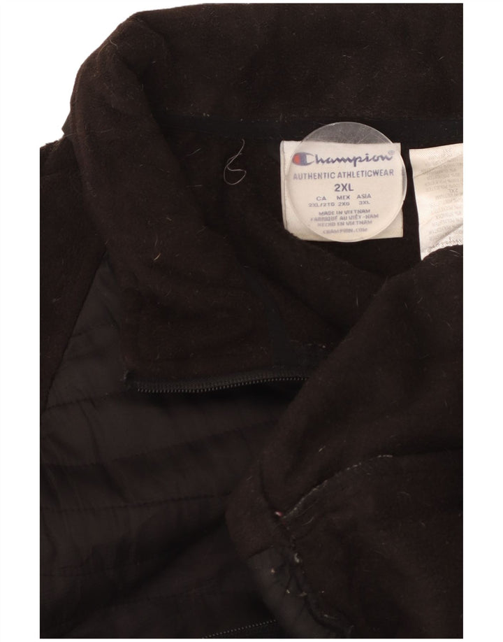 Champion Herren Fleecejacke UK 44 2XL Schwarz Polyester