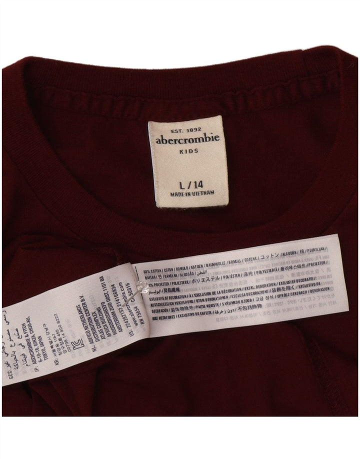 Abercrombie & Fitch Langarmshirt für Jungen, 13–14 Jahre, Größe L, Kastanienbraun, Baumwolle