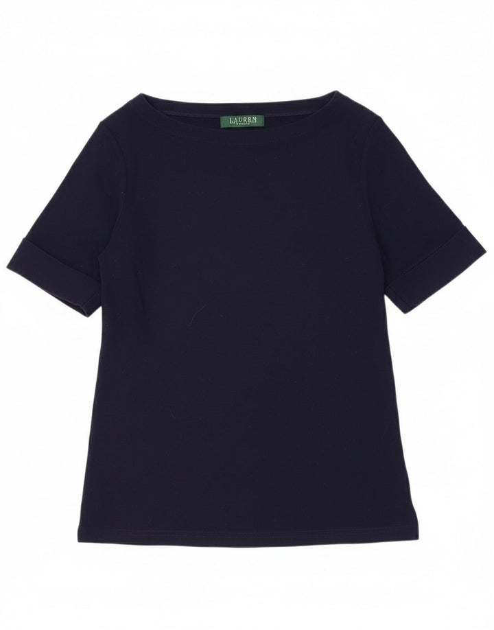 Ralph Lauren Damen Bluse Top UK 10 Small Marineblau