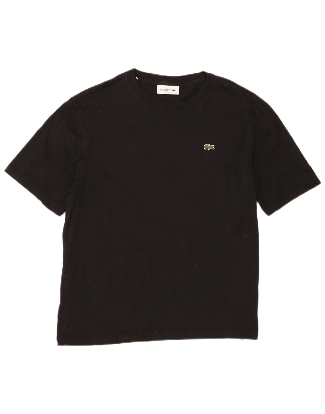 Lacoste Damen Relaxed Fit T-Shirt Top Größe 38 Mittelschwarze Baumwolle