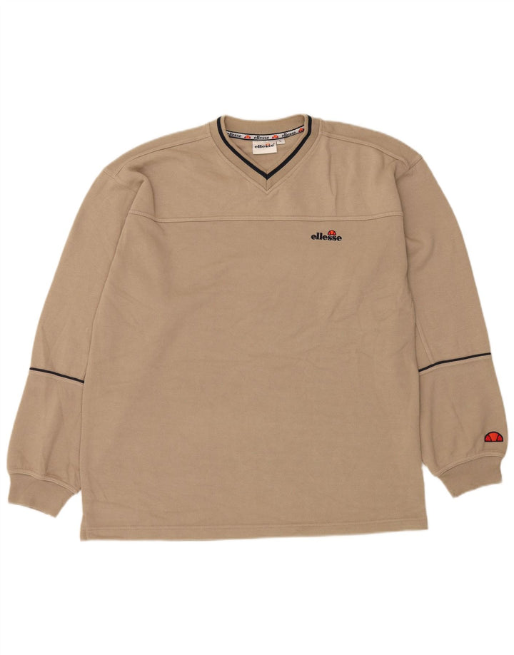ELLESSE Herren-Sweatshirt-Pullover, groß, beige, Polyester
