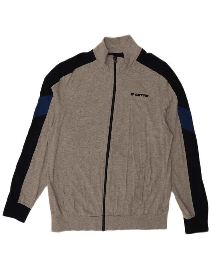 Lotto Herren-Trainingsanzug-Oberteil, Jacke, XL, Grau, Colourblock-Baumwolle