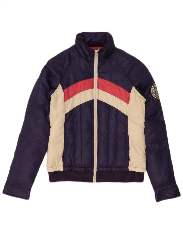 Gaudi Damen Wattierte Jacke IT 42 Medium Navy Blue Colourblock Polyester