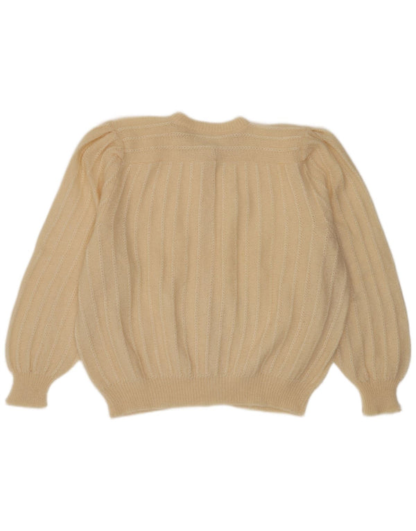 Vintage Damen Cardigan Pullover UK 18 XL Beige