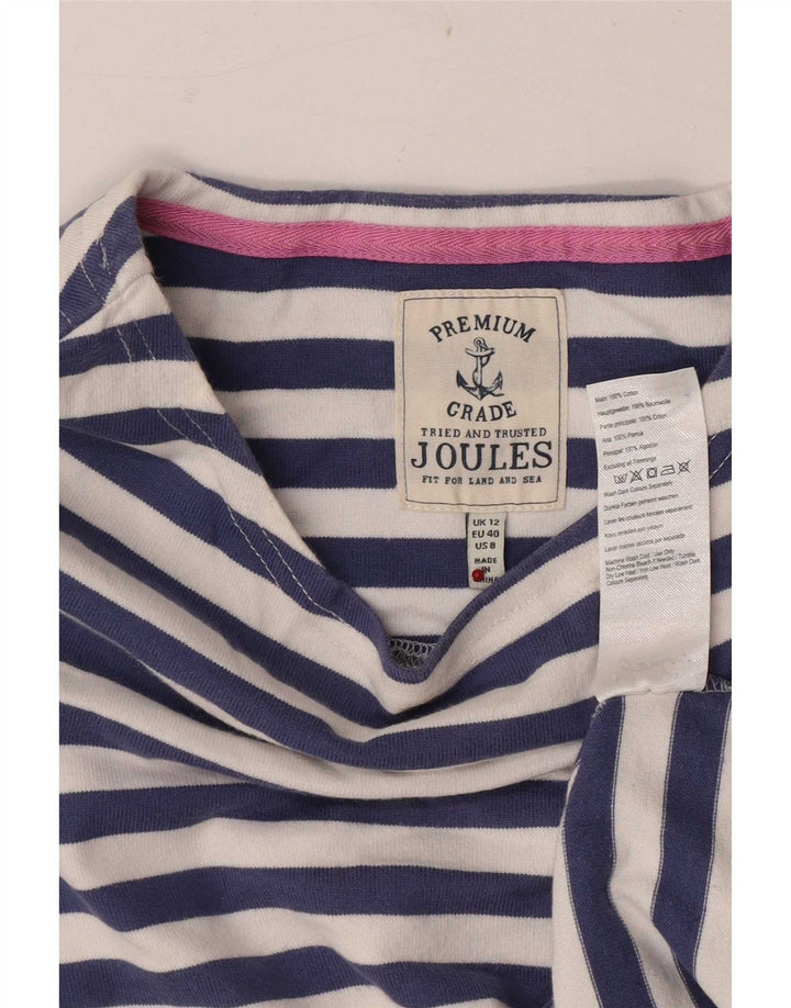 Joules Damen-Top, normal, 3/4-Ärmel, UK 12, mittelblau, gestreift, Baumwolle