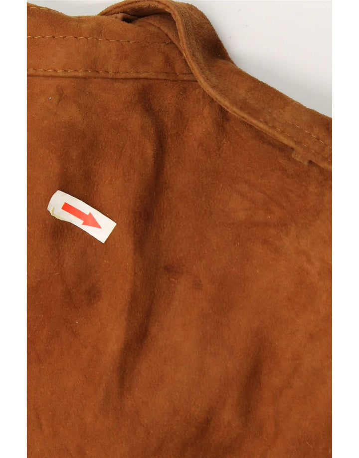 Vintage Herren Wildleder Bomberjacke UK 40 Großes Beige Leder