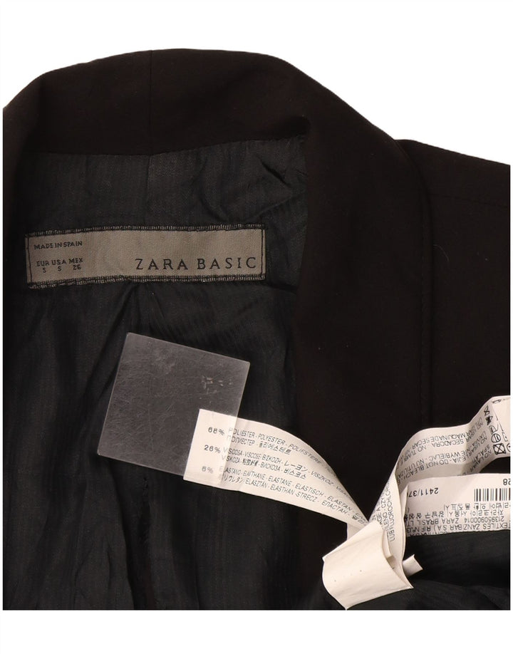 Zara Damen 1-Knopf-Blazerjacke UK 10 Small Schwarz Polyester
