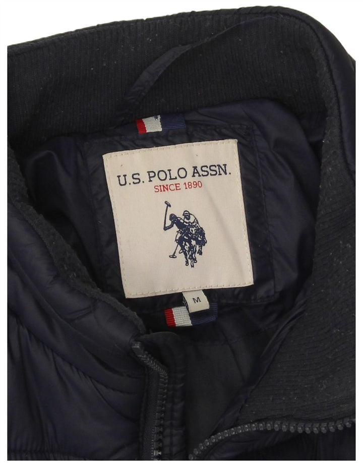 U.S. Polo Assn. Wattierte Herrenjacke UK 38 Medium Marineblaues Nylon