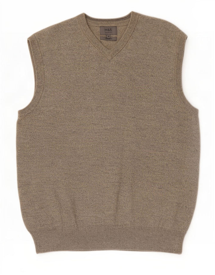 Marks & Spencer Herren-Tanktop aus mittelbeiger, gesprenkelter Baumwolle