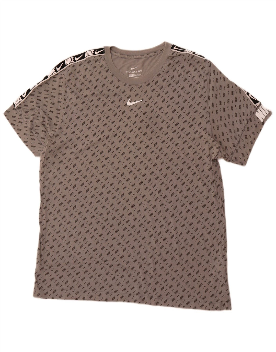 NIKE Herren-T-Shirt mit Standard-Passform, Grafik, XL, Grau, Colourblock-Baumwolle