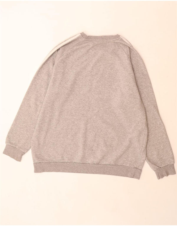 Adidas Damen Übergroßer Sweatshirt-Pullover UK 12/14 Mittelgraue Baumwolle
