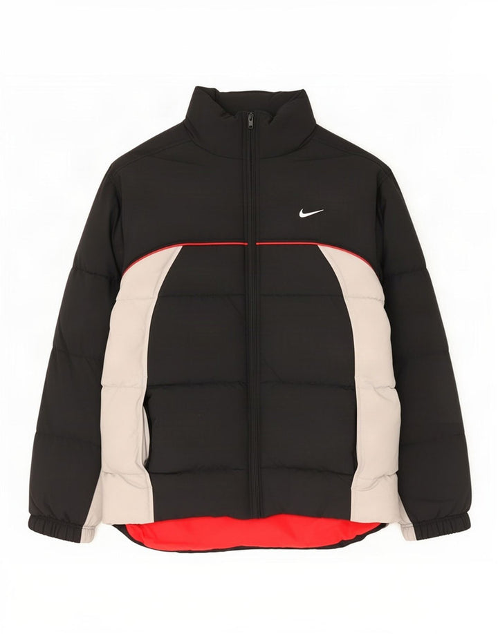 Nike Herren Graphic Padded Jacket UK 36/38 Small Schwarzes Colourblock-Nylon