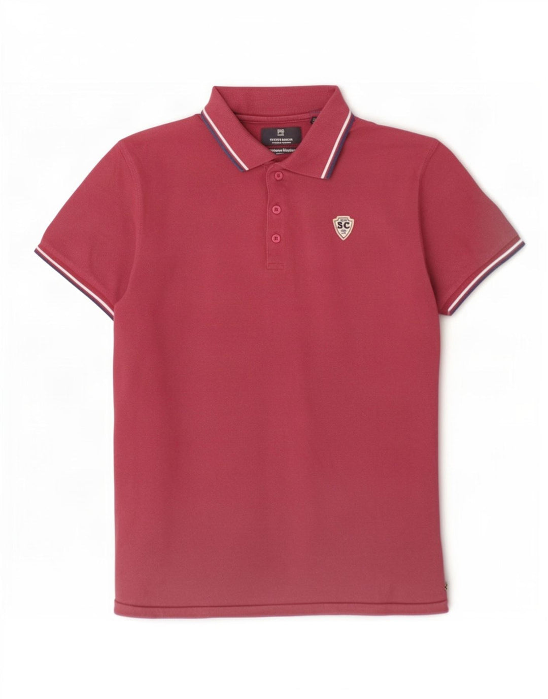 Scotch & Soda Herren-Poloshirt, groß, rot gestreift, Baumwolle