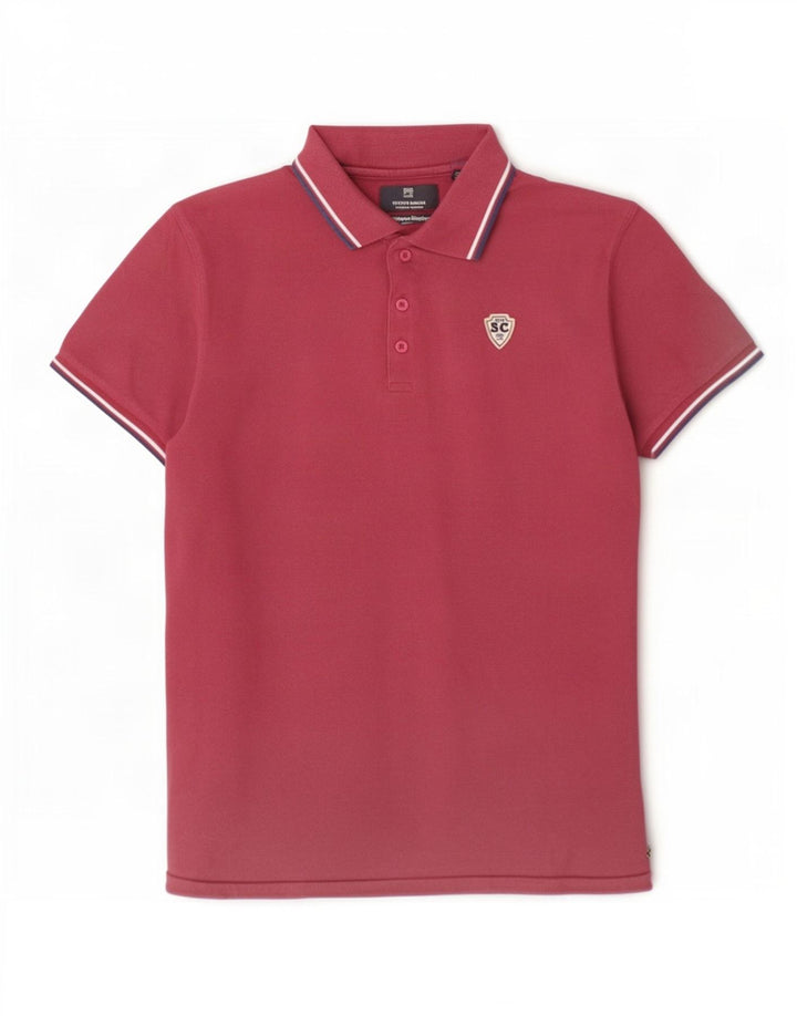 Scotch & Soda Herren-Poloshirt, groß, rot gestreift, Baumwolle