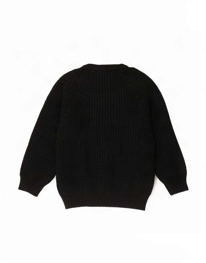 The Sweater Shop Herren-Pullover mit U-Boot-Ausschnitt, Mittelschwarz, Schurwolle