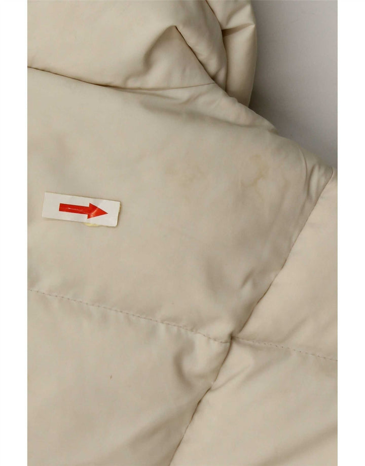 Replay Damen Crop Wattierte Jacke UK 10 Small Off White Polyamid