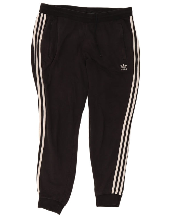 Adidas Damen Trainingshose Jogger UK 18 XL Schwarz Baumwolle