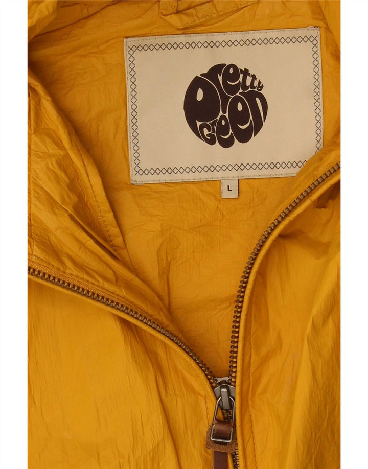 Pretty Green Herren-Regenjacke mit Kapuze, UK 40, Größe L, Gelb