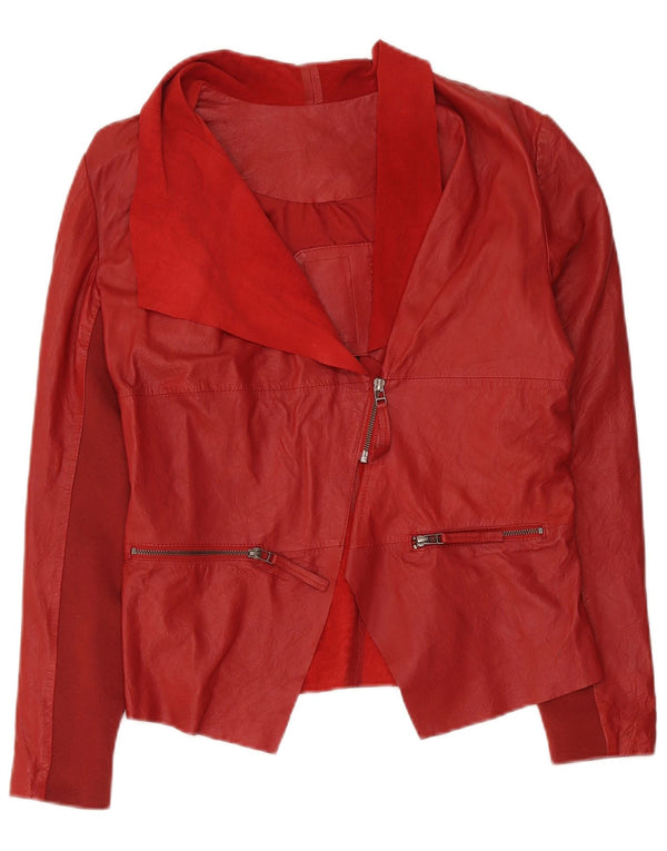 Cigno Nero Damen Lederblazer IT 42 Mittelrot