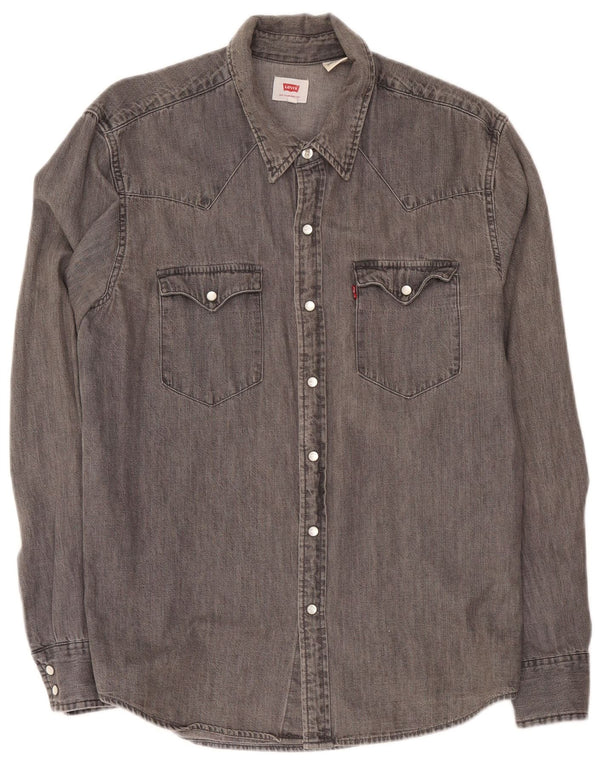 Levi's Herren-Jeanshemd aus mittelgrauer Baumwolle