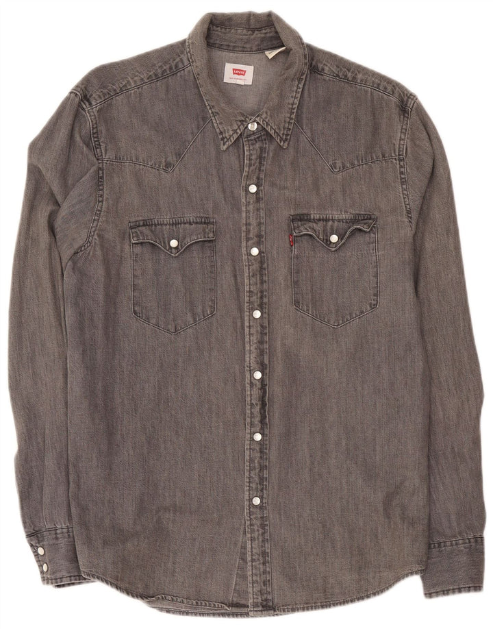 Levi's Herren-Jeanshemd aus mittelgrauer Baumwolle